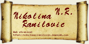 Nikolina Ranilović vizit kartica